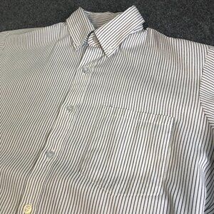 Unitog Short Mens 15 15.5 White Blue USA Hickory Stripe Uniform Worker 70s 80s